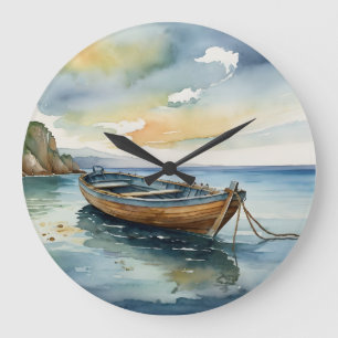 Serene Seascape: Reloj de barco acuático