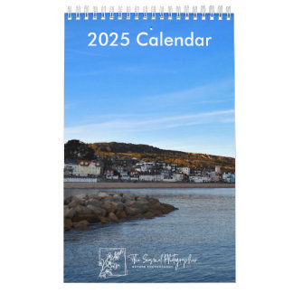 Serene Shores 2025 Calendario de una página pequeñ
