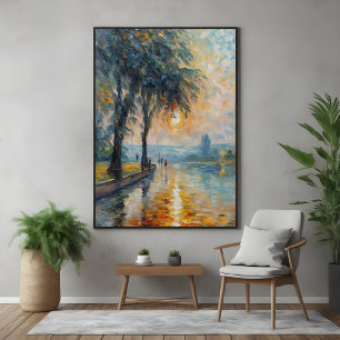 Serene Sunset por el arte del paisaje impresionist
