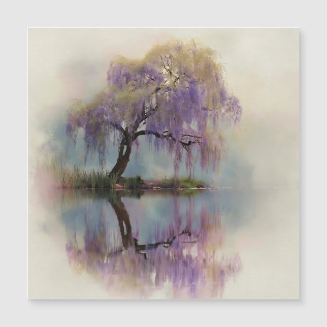 Serene Willow Tree Reflection Nature Art (6) (Anverso)