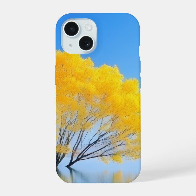 Serene Yellow Tree Reflection Aesthetic Phone Stic (Reverso )
