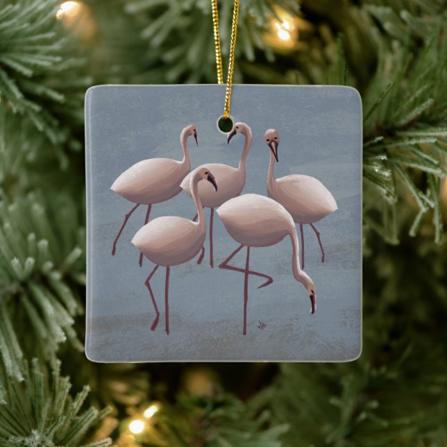 Serengeti Pink Flamingos | Decoración de vida salv (Árbol)