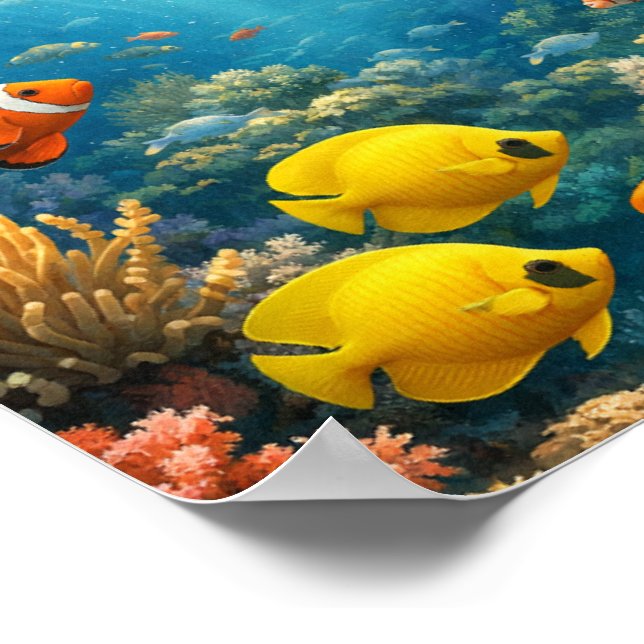 Serenidad Bajo las Olas – Arte de Peces Oceánicos (Esquina)