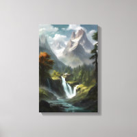 Serenidad de cascada de montaña - Arte paisajístic