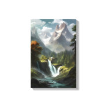 Serenidad de cascada de montaña - Arte paisajístic