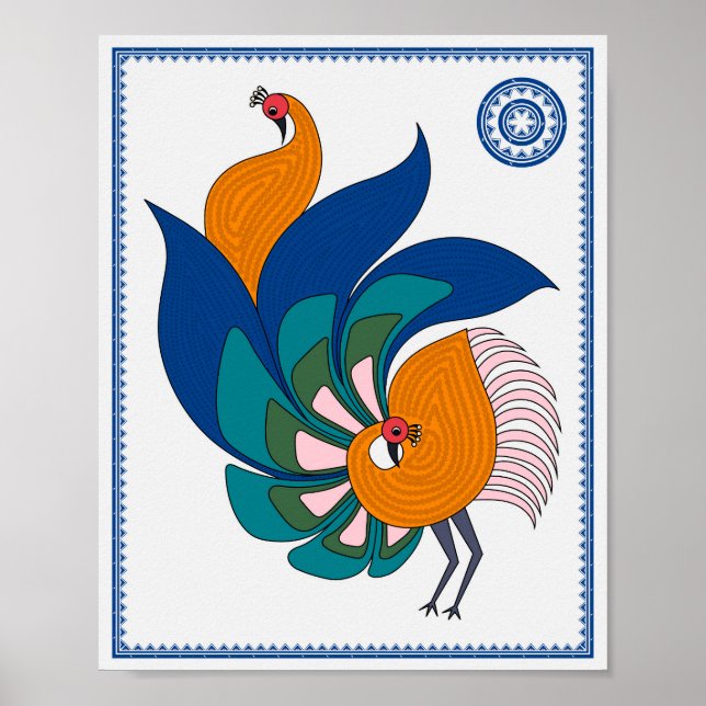 Serenidad de pavo real: Poster de arte moderno de  (Frente)
