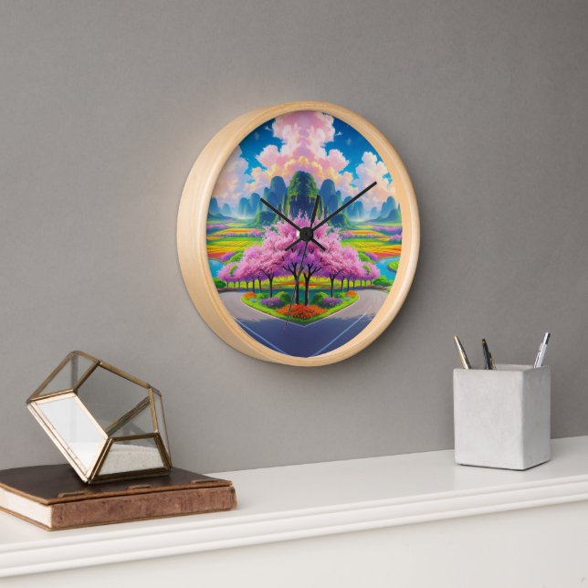 "Serenidad de Primavera - Reloj de pared de sender (Oficina)