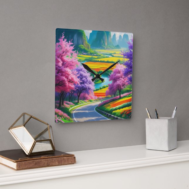 "Serenidad de Primavera - Reloj de pared de sender (Oficina)