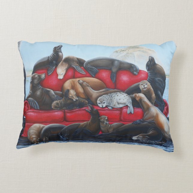 Serenidad del león marino por la almohada del (Reverso)