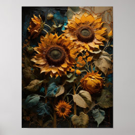 Serenidad girasol - flores poster de arte digital