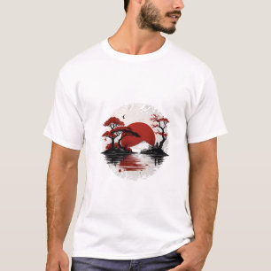 Serenidad Japonesa - Diseño de Camiseta Puesta de 
