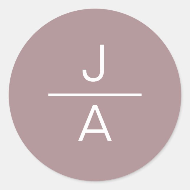 Serenidad moderna | Pegatina de redondeo de monogr (Anverso)