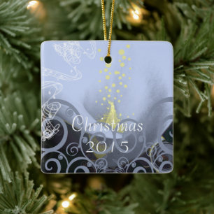 Serenity Blue Calla Lily Ornamento de Navidad