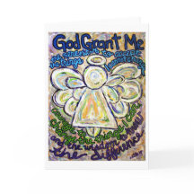 Serenity Prayer Angel Art Grey o Tarjetas de Nota