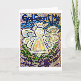 Serenity Prayer Angel Art Grey o Tarjetas de Nota