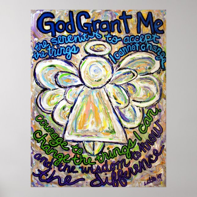 Serenity Prayer Angel Pintura Poster Arte Imprimir (Frente)