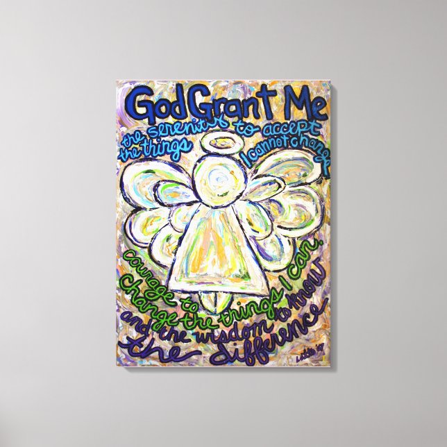 Serenity Prayer Angel Pintura Vestido Arte de tela (Anverso)