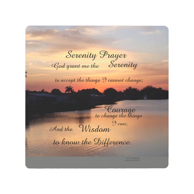 SERENITY PRAYER ARTE DE LA PARED METALIZADO (Anverso)