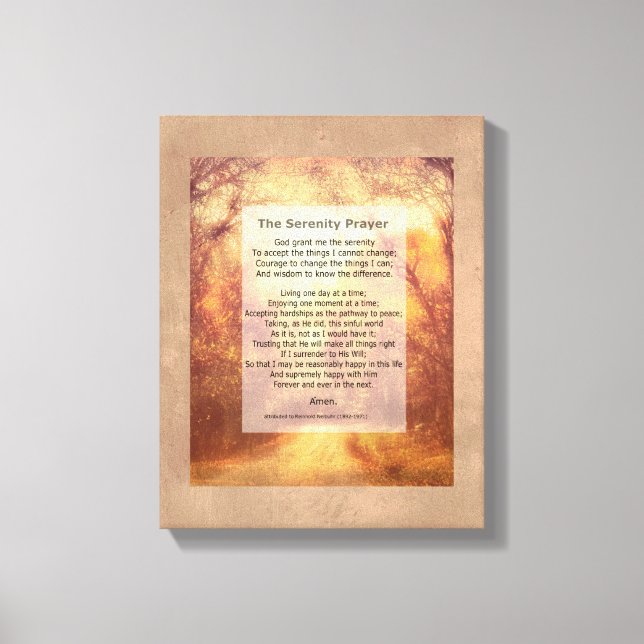 Serenity Prayer envuelto arte de lienzo con cita (Anverso)