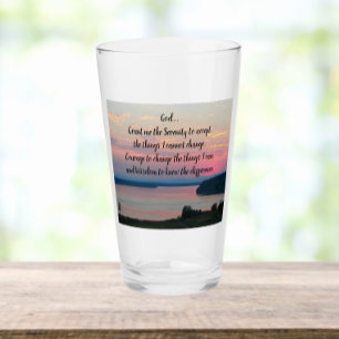 Serenity Prayer Pink Seascape Sunset