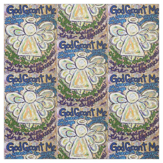Serenity Prayer Poem Angel Material de tela de art (Retal)