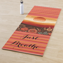 Serenity Sunset Yoga Mat - 'Just Breathe'