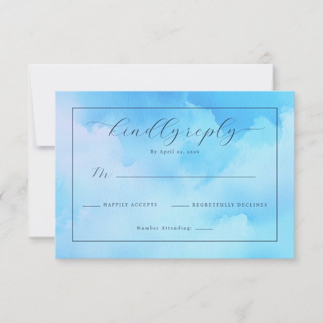 Sereno Azul Acuarela RSVP (Anverso)