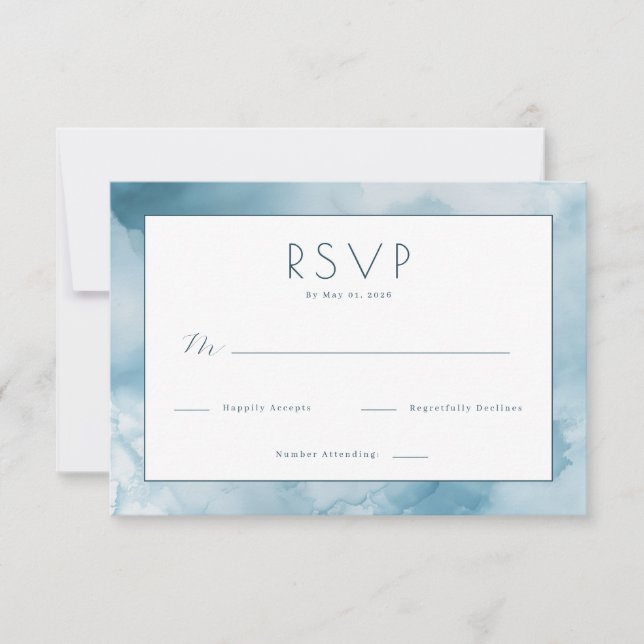 Sereno Azul Acuarela RSVP (Anverso)
