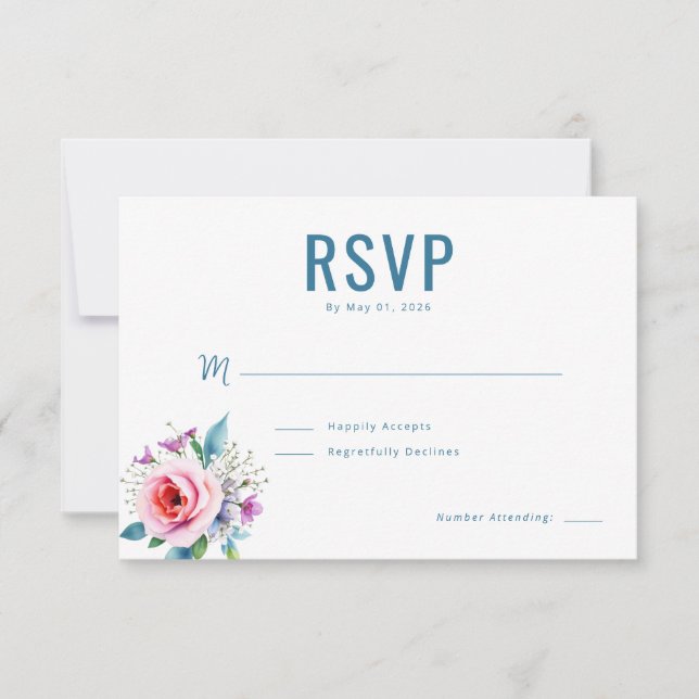 Sereno Azul Floral RSVP (Anverso)