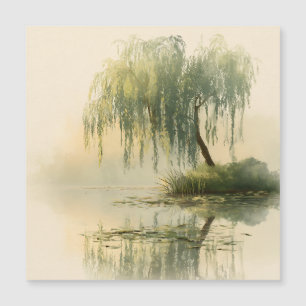 Sereno reflejo del sauce en la naturaleza Arte (1)