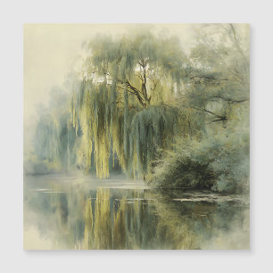 Sereno reflejo del sauce en la naturaleza Arte (10