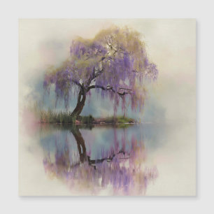 Sereno reflejo del sauce en la naturaleza Arte (6)