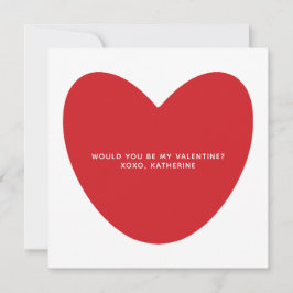 ¿Serías mi Valentín? personalizado de corazón rojo