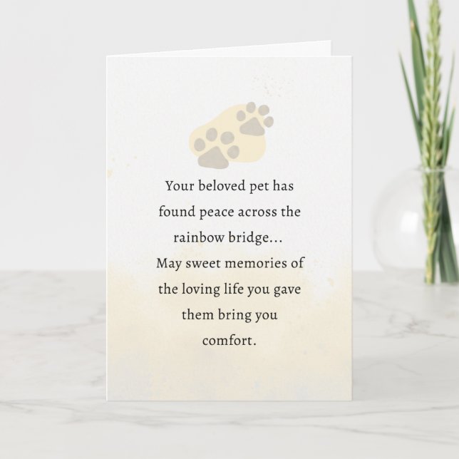 Serie acuarela de tarjeta de simpatía de mascota (Anverso)