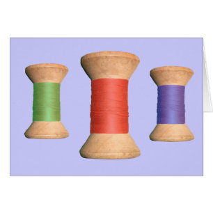 Serie de bobinas de madera vintage