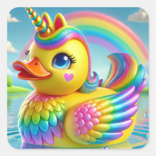 Serie de Pegatinas de pato arcoiris