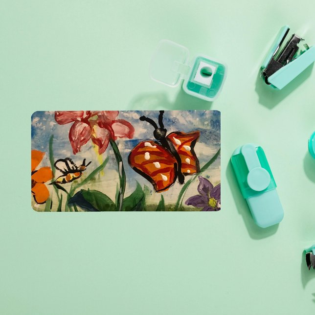 Serie de primavera pegatinas embalaje de guardería (school sticker, created artwork during grade one art lessons)