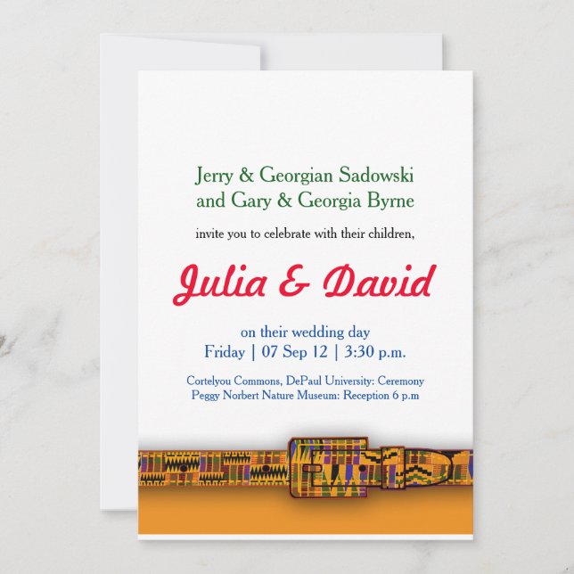 Serie Kente Invitaciones 2. (Anverso)