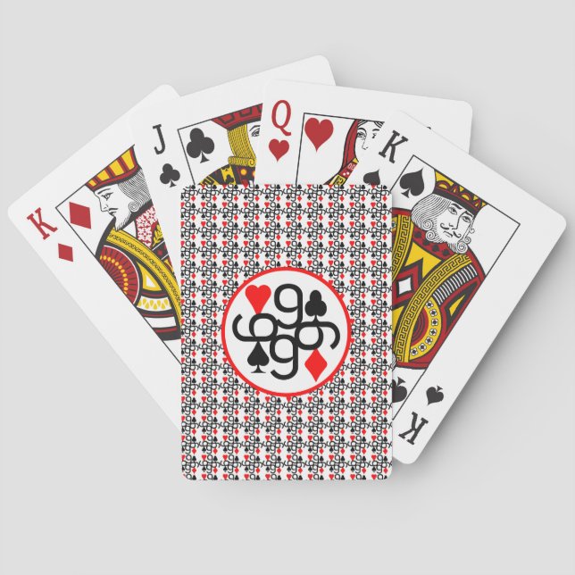SERIE POKER CARTA 9 TAZA ROJA Y NEGRA (Reverso)