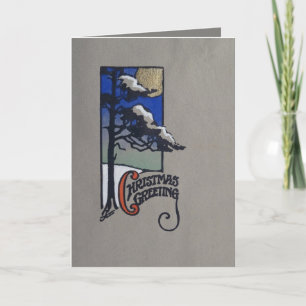 Serigraph Christmas snow moon tarjeta de saludo