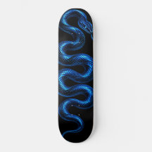 Serpiente Azul Eléctrico Skateboard Cyberpunk Negr