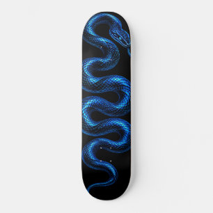 Serpiente Azul Eléctrico Skateboard Cyberpunk Negr