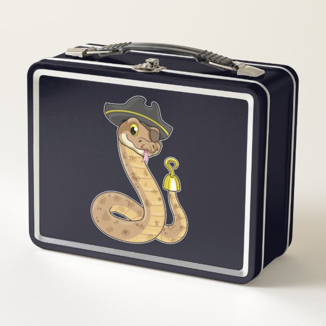Serpiente como pirata con mano de gancho y parche  (Anverso)