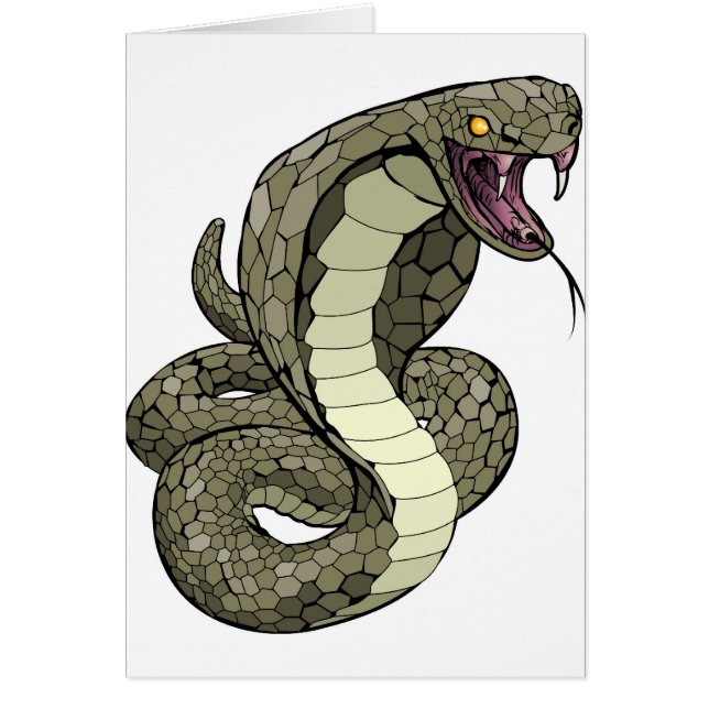 Serpiente de la cobra alrededor a pegar (Frente)