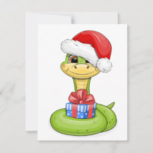 Serpiente de Navidad con un regalo.