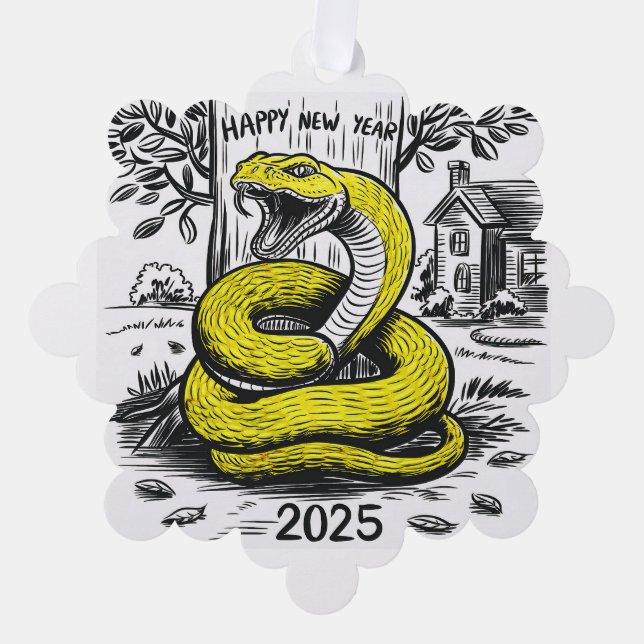 Serpiente de tarjetas de Año Nuevo 2025 (Anverso)