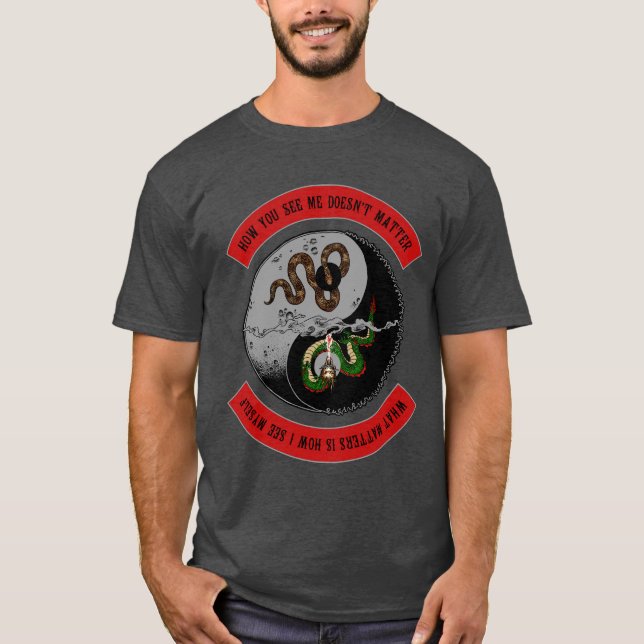 Serpiente/dragón "cómo usted me ve" camiseta (Anverso)