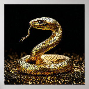 Serpiente Mística Dorada Estética Decoración Moder