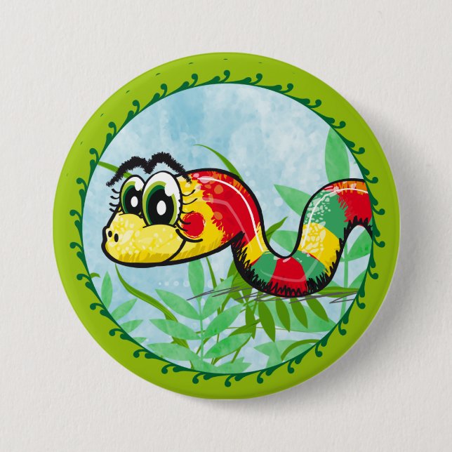 Serpiente Pequeña y Linda - botón verde (Anverso)