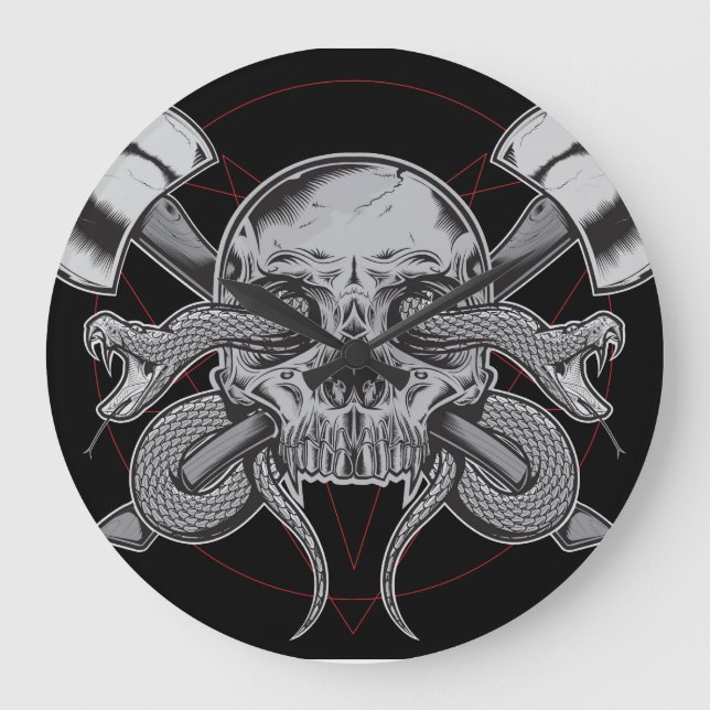 Serpiente, reloj de cráneo, con EJES (Anverso)